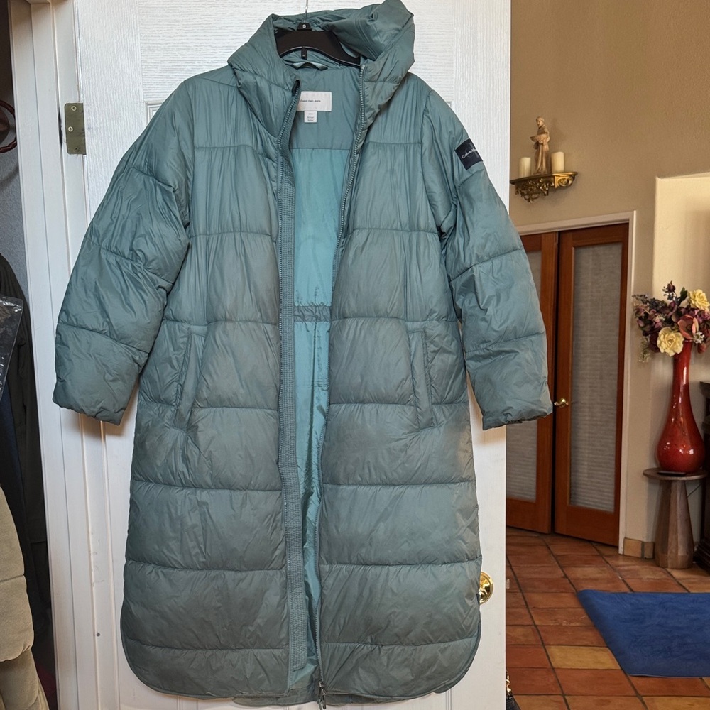 Calvin Klein Jeans Teal Puffer Coat